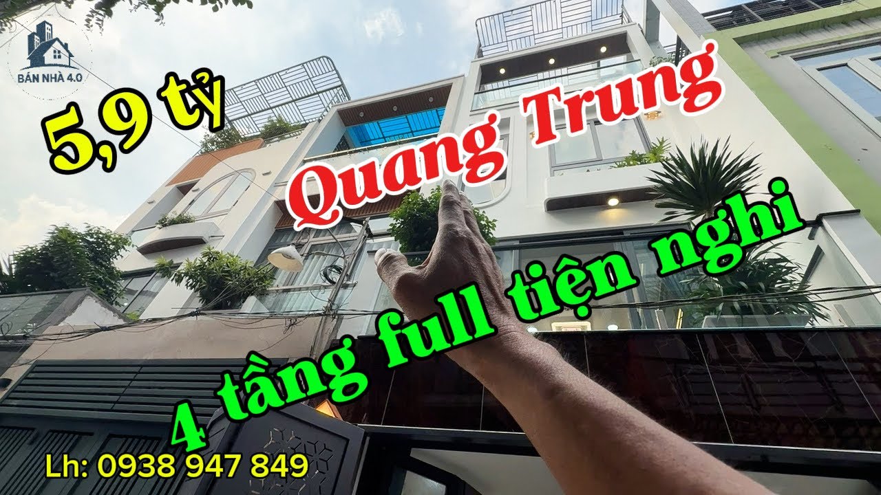 Bán nhà Gò Vấp, Xây mới 4 tầng đầy đủ tiện nghi chỉ 5,9 tỷ.