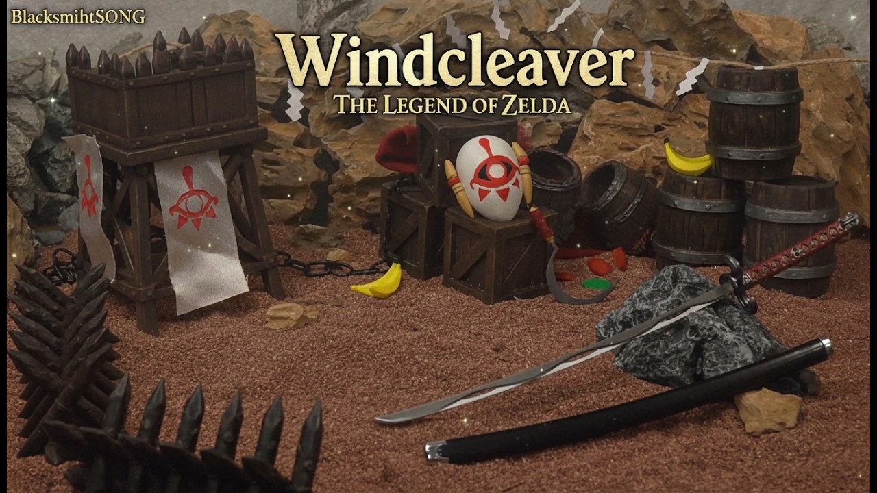 Windcleaver Replica – 26cm Die-Cast Metal Sword | Silent Gale Blade — video still from the handmade miniature scene