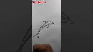 Dolphin drawing - easy fish drawing - dolphin drawing for beginners - #short , shorts easy scenery