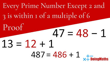 Every Prime Number Except 2 and 3 is Within 1 of a Multiple of 6 - Proof