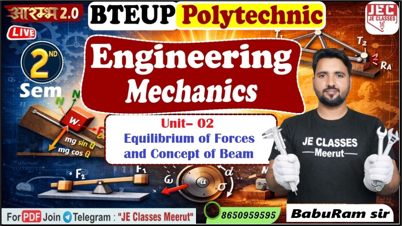 🔥17 Engineering Mechanics UPBTE 2nd Semester Common For All Branch आरम्भ बैच 2.0 New Syllabus || JEC
