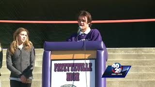 Fayetteville HS students march downtown in protest