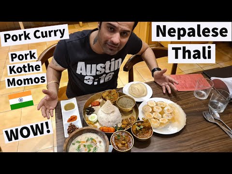 Best Pork Curry & Kothe Pork Momos | Tried Nepalese Food for the FIRST time. Tibetan Food