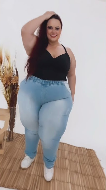Calça Jeans Ane Plus Size Skinny Leude Azul