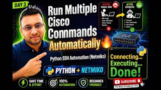 Day3: Run Multiple Cisco Commands Automatically 🔥 Python SSH Automation (Netmiko)#exploreitissues