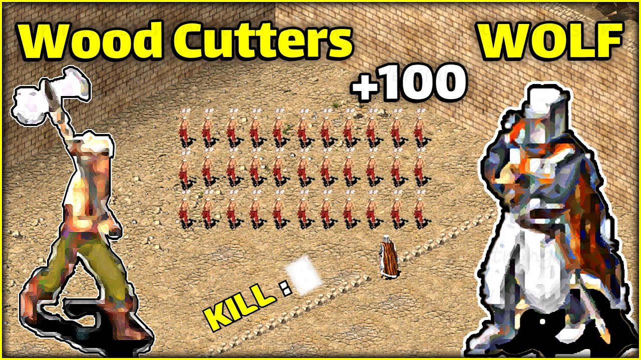 How Many Wood Cutters Can WOLF Kill? Stronghold Crusader YouTube