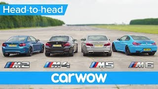 BMW M5 v M4 v M2 v M6 DRAG & ROLLING RACE | Head-to-Head