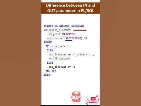 Difference between IN and OUT parameter in PL/SQL #plsql # ...