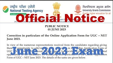 Latest Update ll Correction window open for june 2023 exam ll Important for all ugc net aspirants