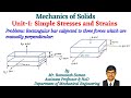 Unit-1 Simple Stresses and Strains I Volumetric Strain | Rectangular bar | Three forces | Problems