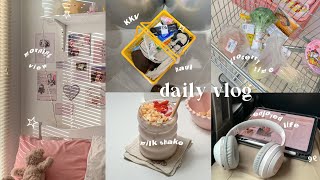 daily vlog🍓🥛: productive in 5AM! , grocerry time, making breakfast , KVV haul^^ , gramedia time 🧸