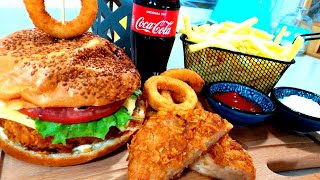 أسهل واطيب طريقة لعمل برجر الدجاج/برجر الدجاج بالفرن/chicken Burger/