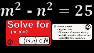 Nice Maths olympiad algebra question || the difference of squares. Can you solve it?