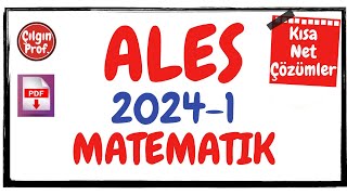 2024 ALES Matematik Soru Çözümleri [+PDF] - 2024 ALES 1 Matematik Çözümleri (1-22)