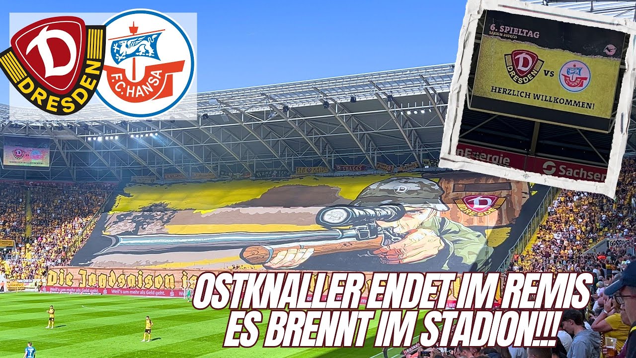 OSTKNALLER ENDET IM REMIS! STADION BRENNT!!! Dynamo Dresden vs Rostock / FANPRIMUS STADIONVLOG