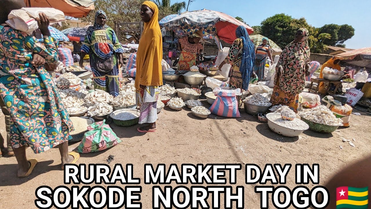 RURAL MARKET DAY IN SOKODE NORTH TOGO WEST AFRICA, LARGEST MUSLIM CITY IN TOGO 🇹🇬