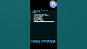 C Programming | Convert Days To Years, Weeks, Days | Coding With Sohail #shorts #programming