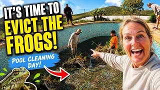 We're evicting the frogs!  Pool renovation in our Spanish casa.