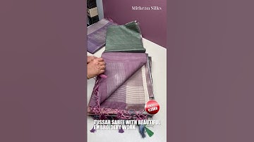 Semi Tussar Saree with Embroidery Design Collection | Price ₹3300