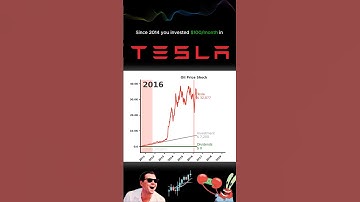 Does investing 100$ monthly in TESLA make you rich? #linechart #linechartrace