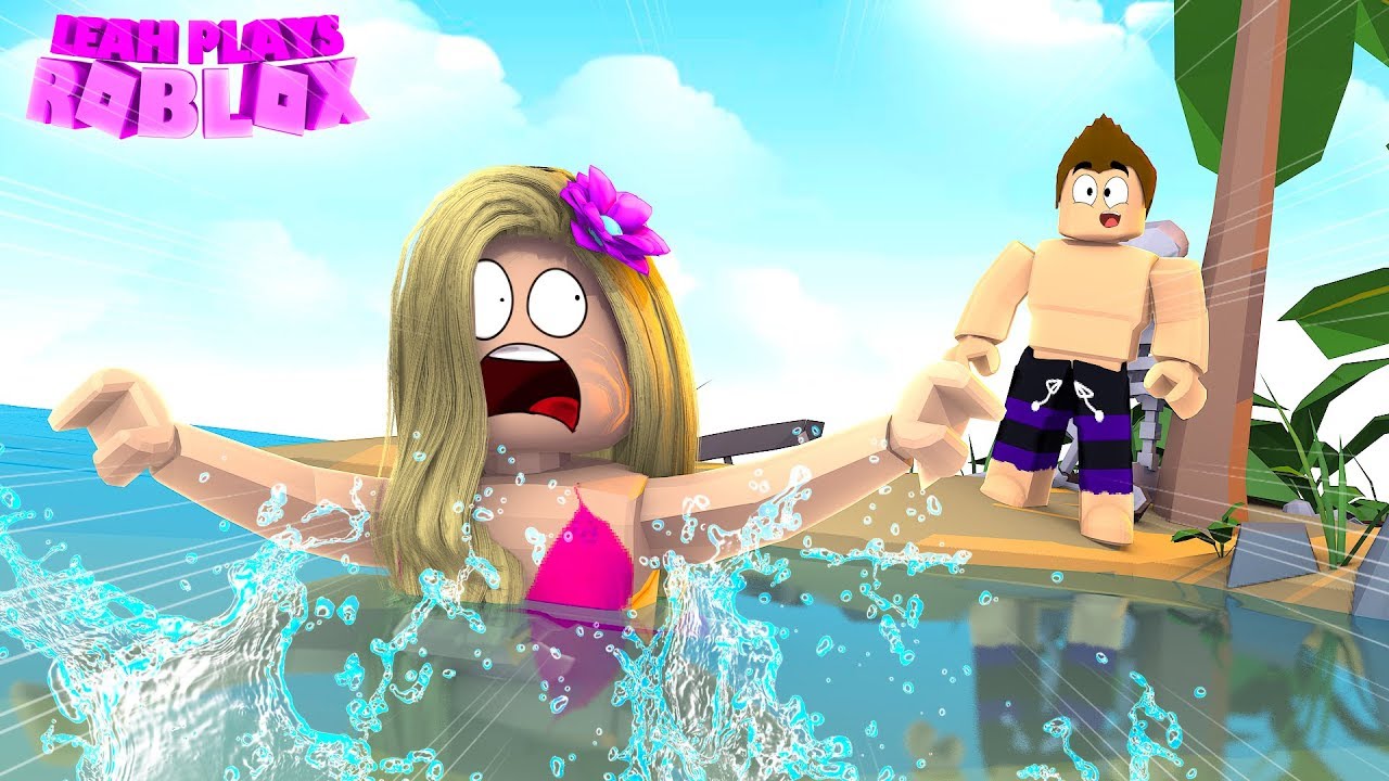 Roblox Little Leah Plays I Can T Swim Save Me Escape The Flood At The Beach Youtube - roblox i cant swim roblox flood escape playithub