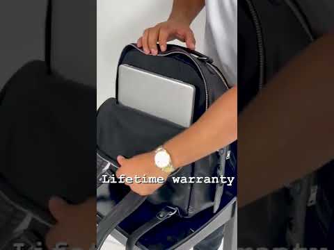Leather Backpack Rucksack // Black video thumbnail