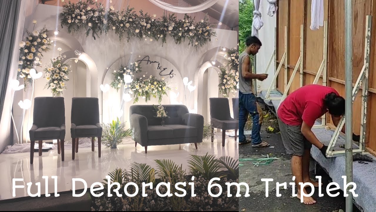Full Time lapse pemasangan dekorasi 6m bahan triplek || Cantik elegan