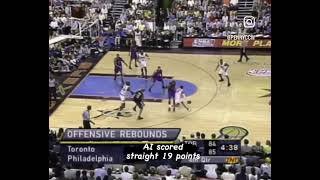 Allen Iverson scored 19 straight points (2001)