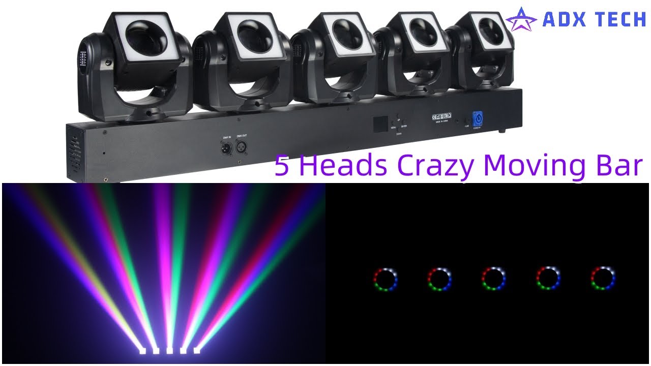 Moving Bar Project 5 Heads Crazy Moving Bar Light Club Lighting #djlight #djlighting # ...