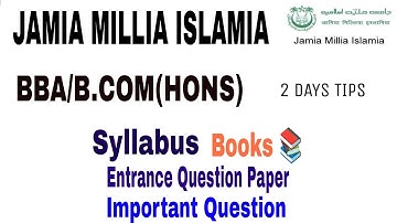 How to crack Jamia B.COM(Hons)/BBA Entrance test 2022 || Jamia BBA/B.COM(Hons) 2022