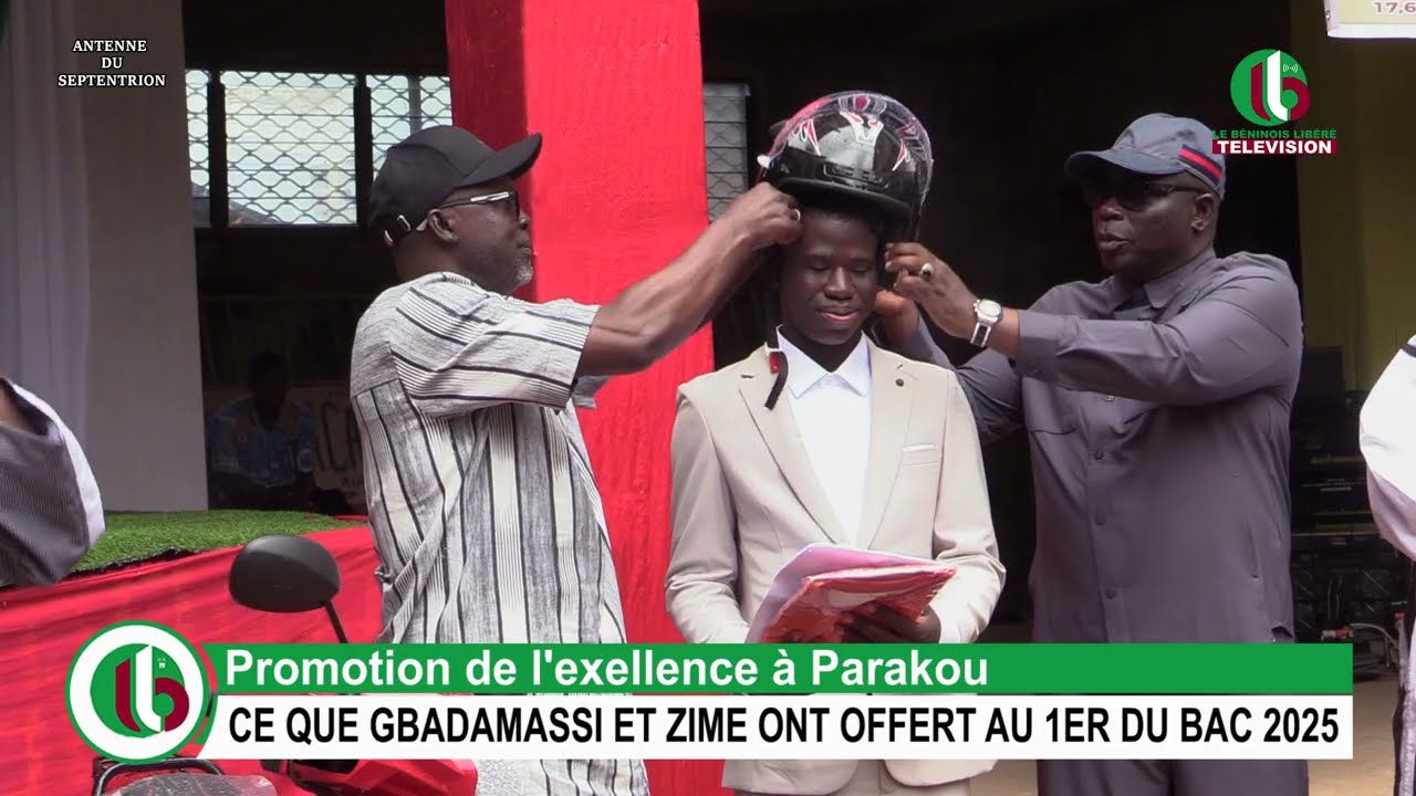 PROMOTION DE L'EXCELLENCE A PARAKOU : CE QUE GBADAMASSI ET ZIME ONT OFFERT AU 1ER DU BAC 2025
