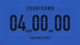 4 Hours Countdown Flip Timer / + Cymbal + 5 Min Left Alert💥