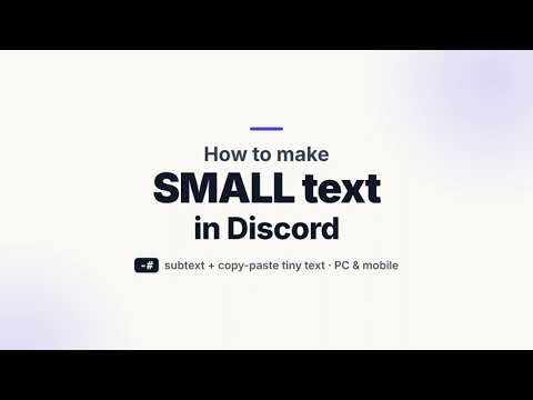 How to Make Small Text in Discord (-# Subtext + Copy Paste) 2026