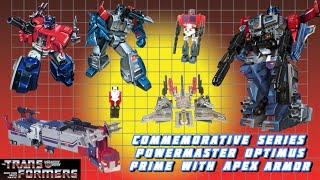 Transformers G1 Commemorative series II Powermaster Optimus Prime with Apex Armor 4K video Review.