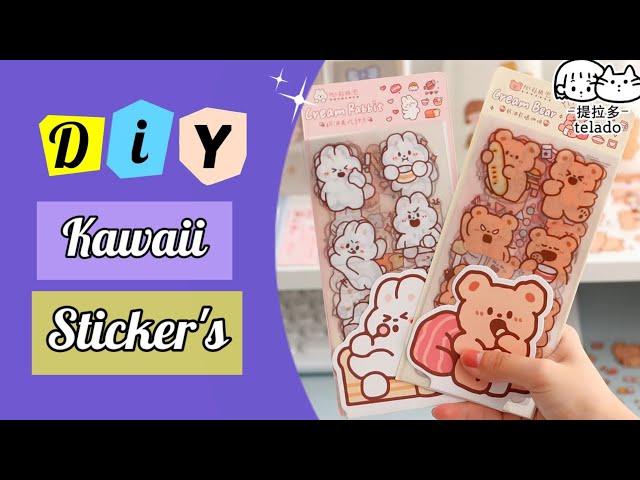How to make kawaii sticker /Diy handmade sticker at home /easy to ...