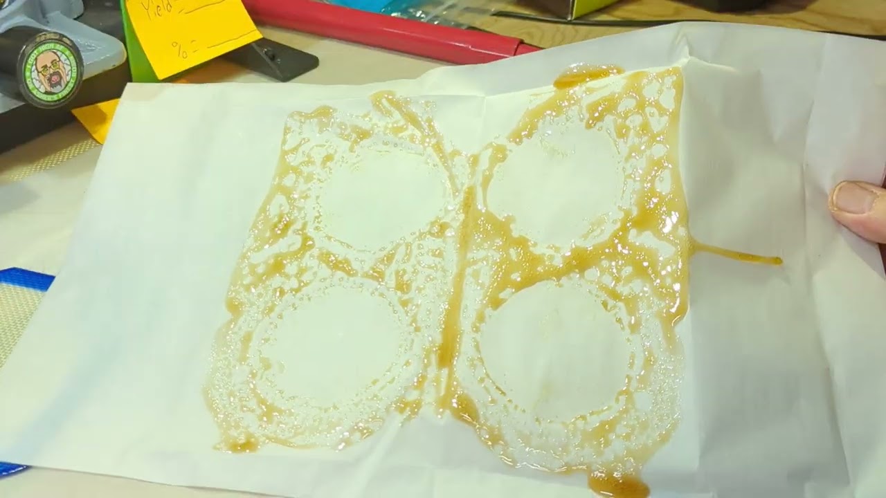 GMO flower rosin pressed on a 20ton Tank rosin press. NFSOT