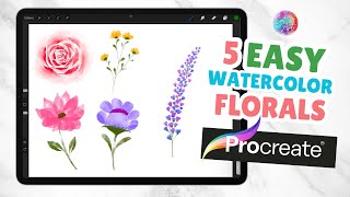 How to Draw Watercolor Flowers in Procreate | Beginner-Friendly Floral Tutorial screenshot 4