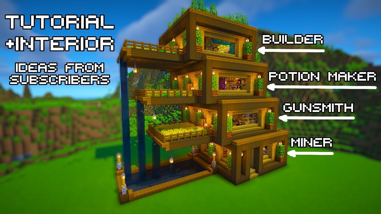 Minecraft Friend House Minecraft: How to build a house for four Friends | Tutorial #8 - YouTube