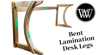 Oak Slab Top Desk bending the Arch For the Legs - Desk Part 3 Making A Slab Top Desk With Bent Lamination