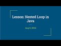 Nested Loop in java