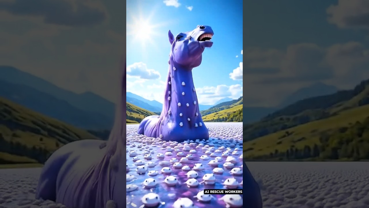 The Horse covered in millions of frogs 🐸💜 saved by rescue team 