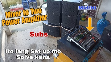 Sound System How to Connect Mixer to two Power Amplifier / English Tutorial Connection.