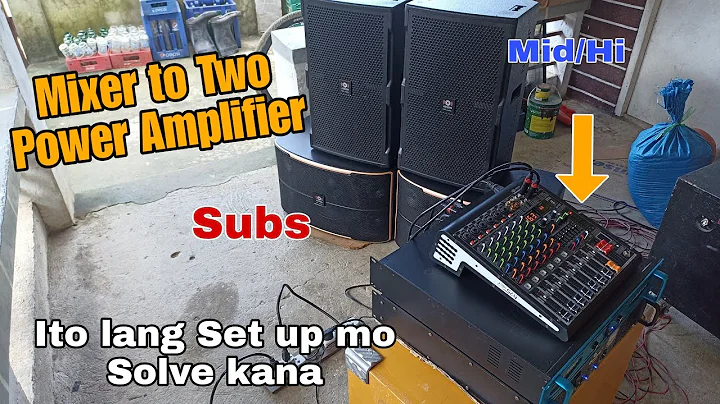 Sound System How to Connect Mixer to two Power Amplifier / English Tutorial Connection.