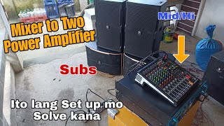 Sound System How to Connect Mixer to two Power Amplifier / English Tutorial Connection.