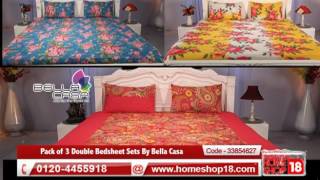 Homeshop18.com - Pack of 3 Double Bedsheet Sets By Bella Casa