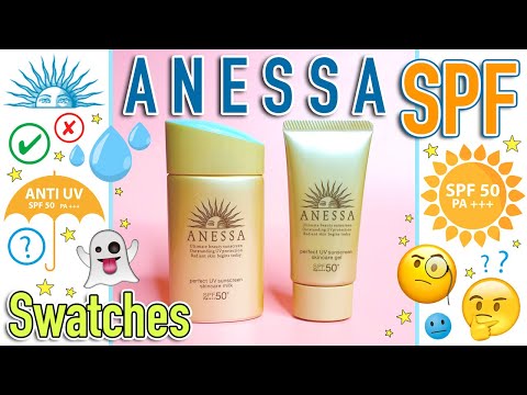 #ANESSA Perfect Sunscreen MILK + GEL - SPF50+ Pa++++ - #SWATCHES + #REVIEW #shiseido #JBEAUTY #SPF