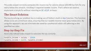 Solving Python Tax Calculation Without If Statements or Loops