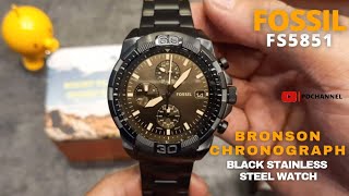 GAHAR ABISS ‼️ FOSSIL BRONSON CHRONOGRAPH BLACK STRAP STAINLESS STEEL FS5851 (Unboxing)