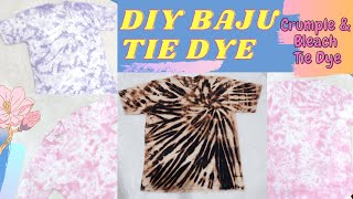 CARA BUAT KAOS TIE DYE WARNA PASTEL  / TIE DYE SHIRT TUTORIAL CRUMPLE &amp; BLEACH TIE DYE