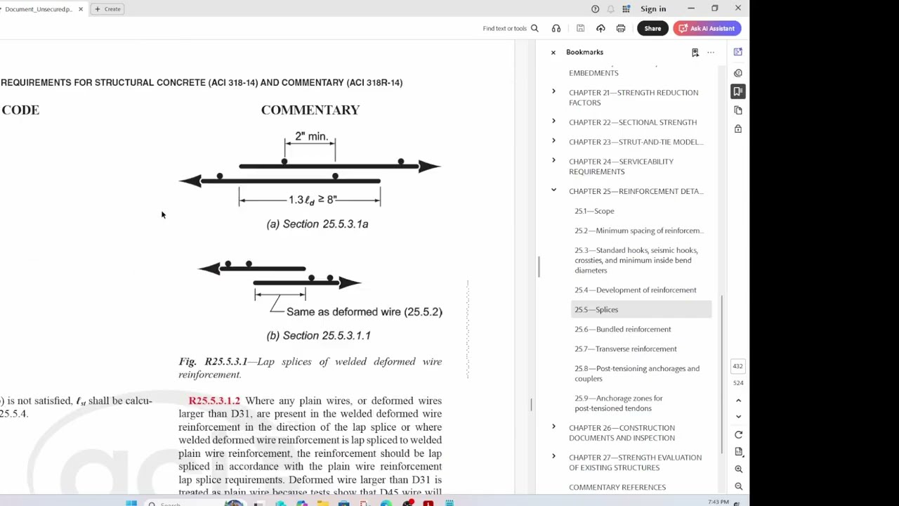 Tension and Compression Splice Lengths ACI 318 14 Chapter 25